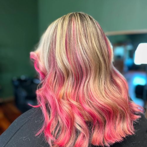 pink and blonde